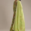 Light Green Chinon Anarkali Suit With Floral Print