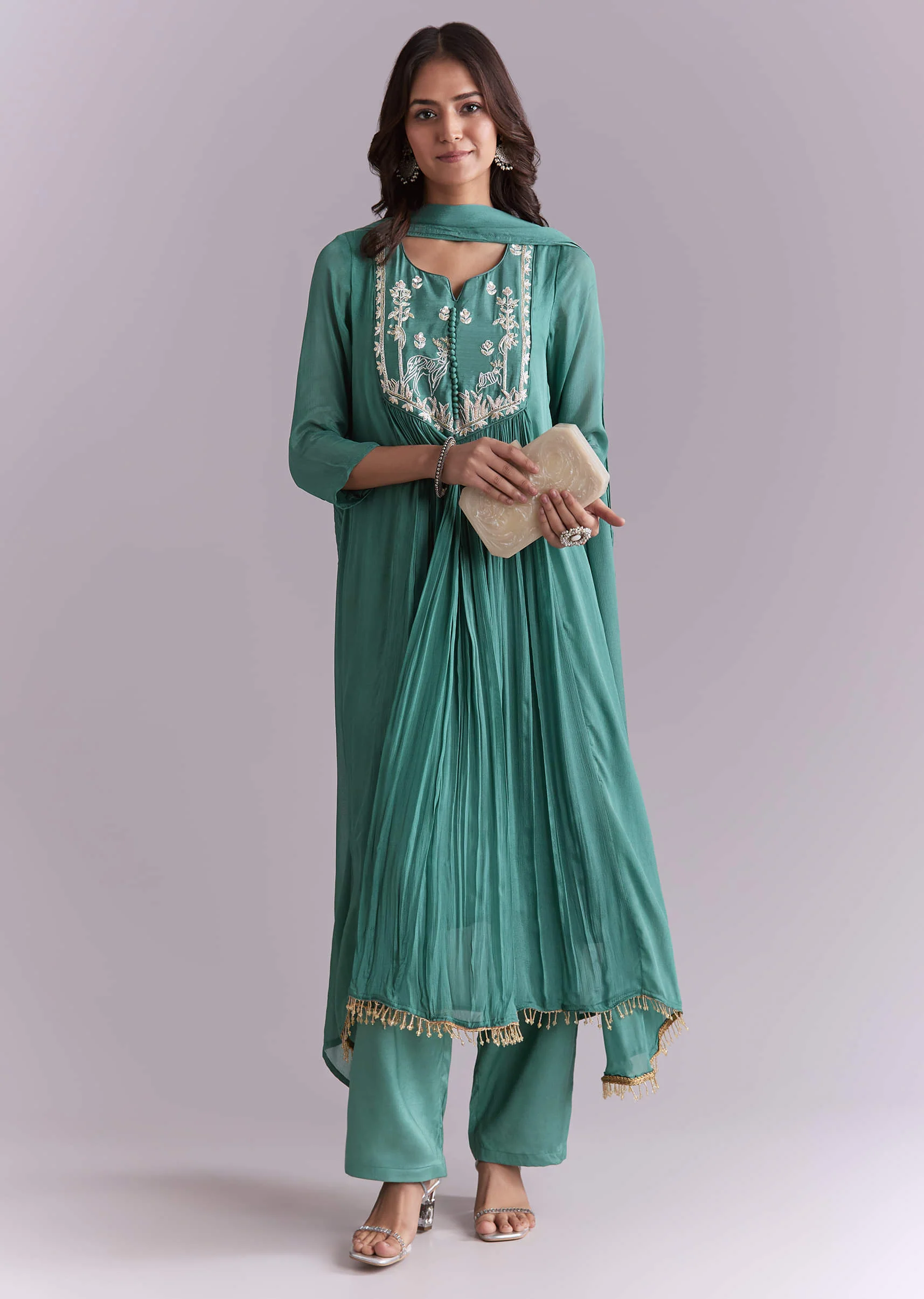 19760-green-chinon-anarkali-suit-with-sequin-and-resham-embroidery-1.webp Green Chinon Anarkali Suit With Sequin And Resham Embroidery