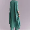 Green Chinon Anarkali Suit With Sequin And Resham Embroidery