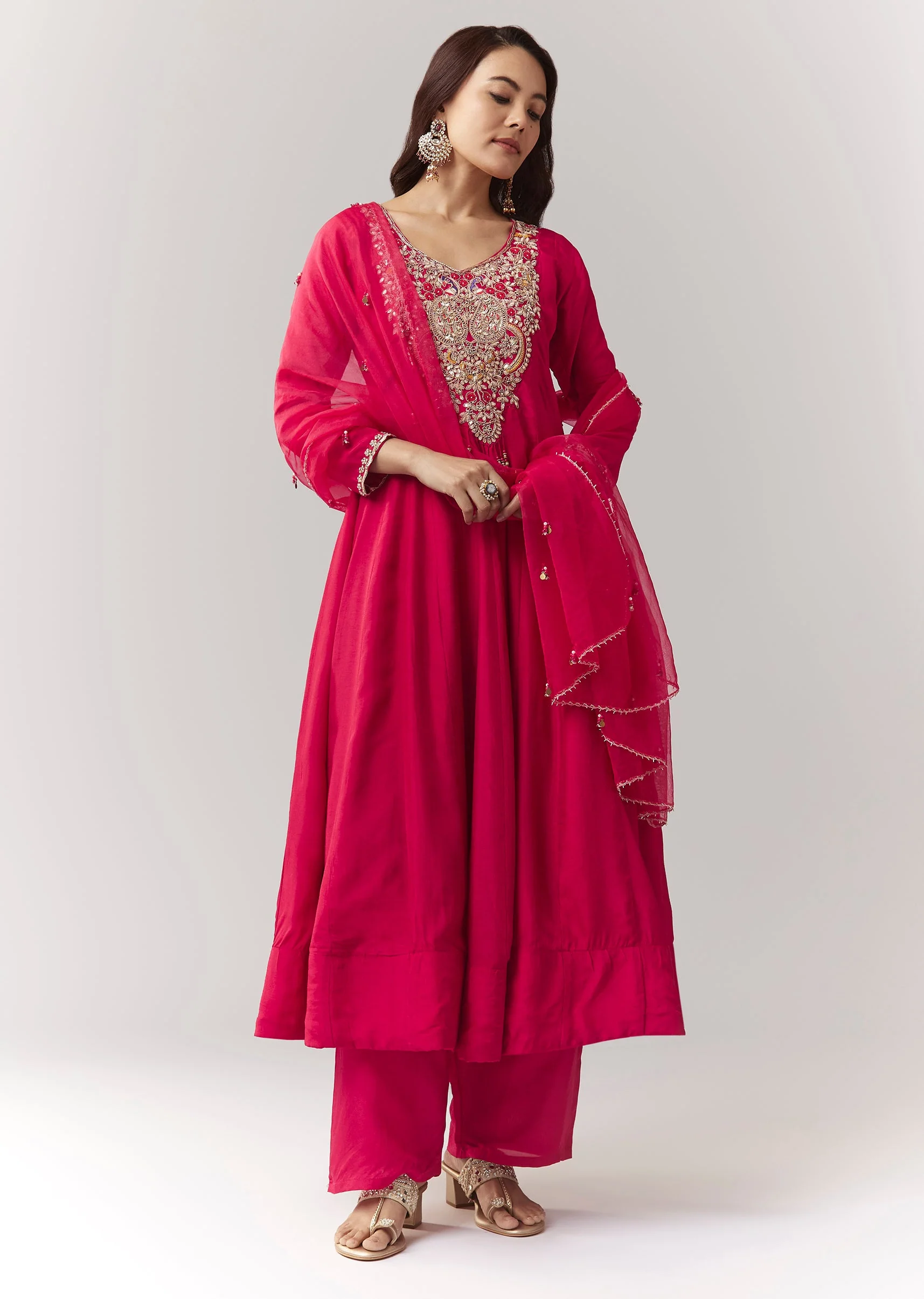 19768-pink-zardosi-sweetheart-anarkali-pant-set-with-dupatta-1.webp Pink Zardosi Sweetheart Anarkali Pant Set With Dupatta