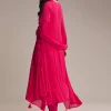 Pink Chinon Anarkali Suit With Zari Work