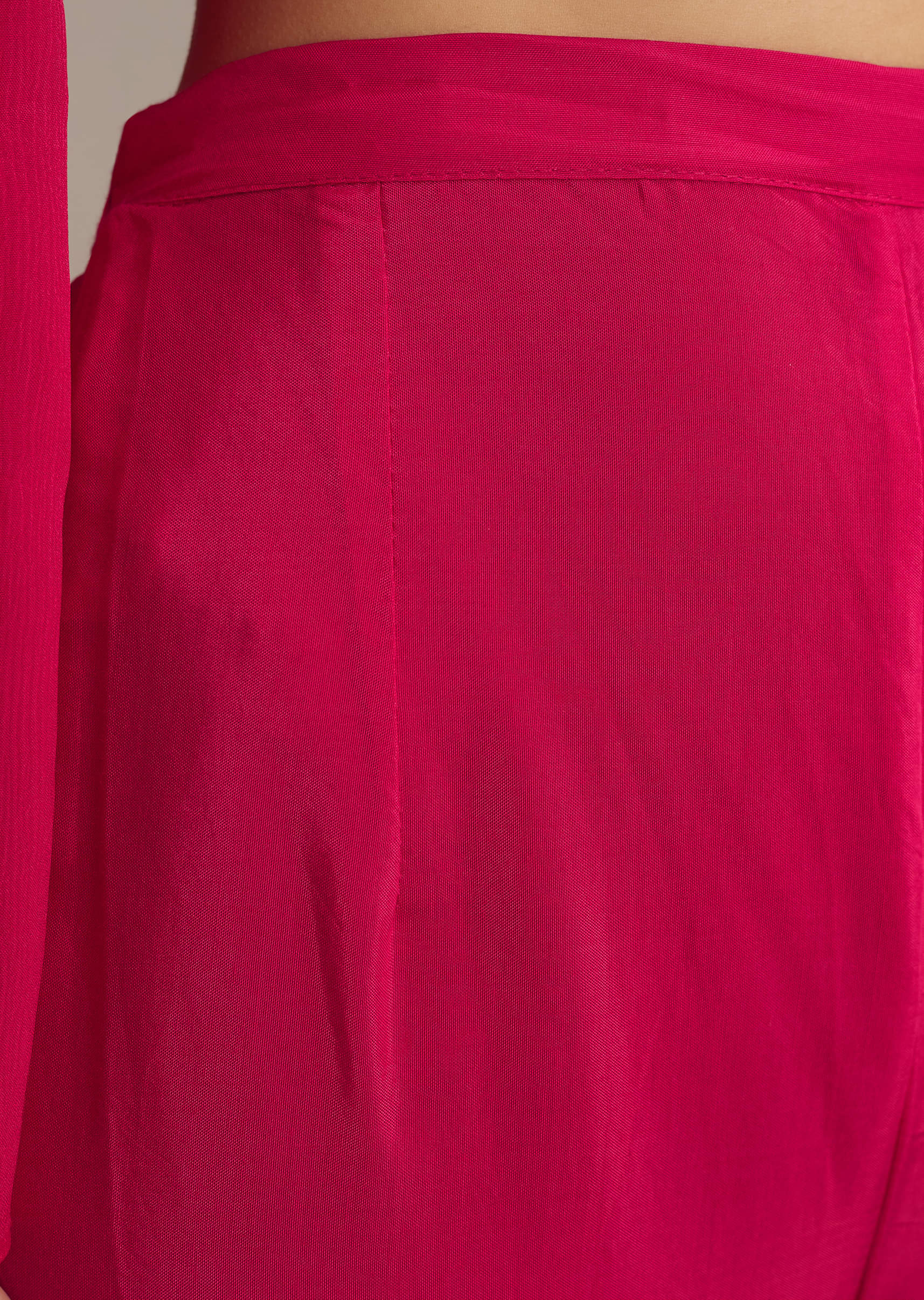 Pink Chinon Anarkali Suit With Zari Work