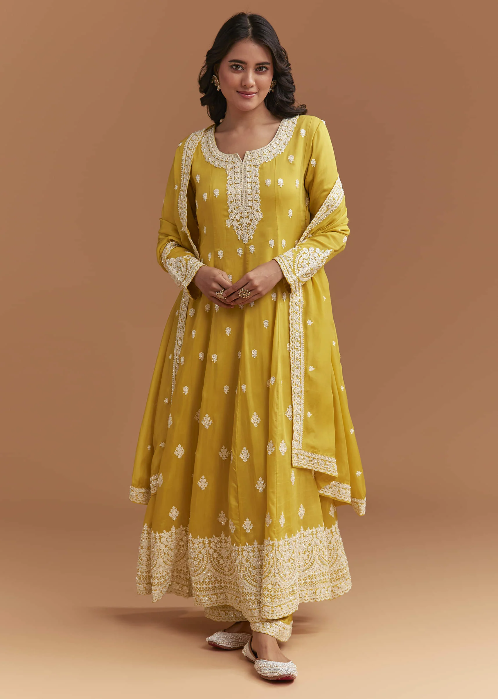 19790-yellow-cotton-anarkali-suit-with-delicate-resham-work-1.webp Yellow Cotton Anarkali Suit With Delicate Resham Work