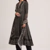 Black Printed Anarkali Set With Dupatta