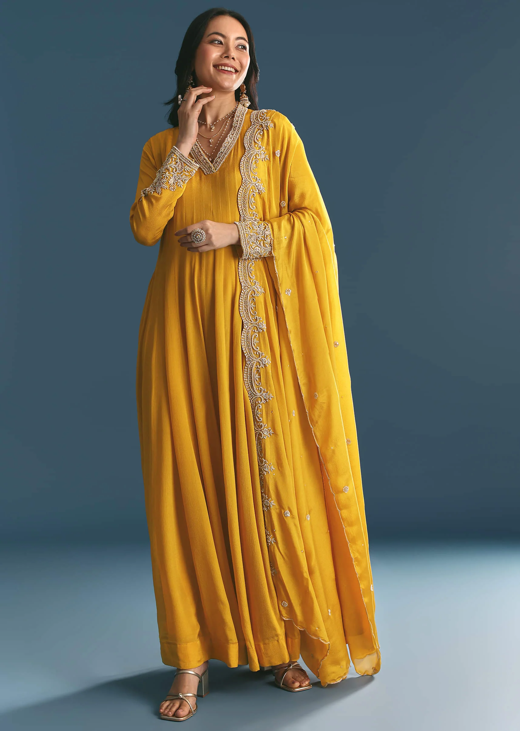 19809-mustard-chinon-anarkali-suit-with-zardosi-work-dupatta-1.webp Mustard Chinon Anarkali Suit With Zardosi Work Dupatta