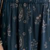 Blue Cotton Embroidered Anarkali Suit With Floral And Paisley Print