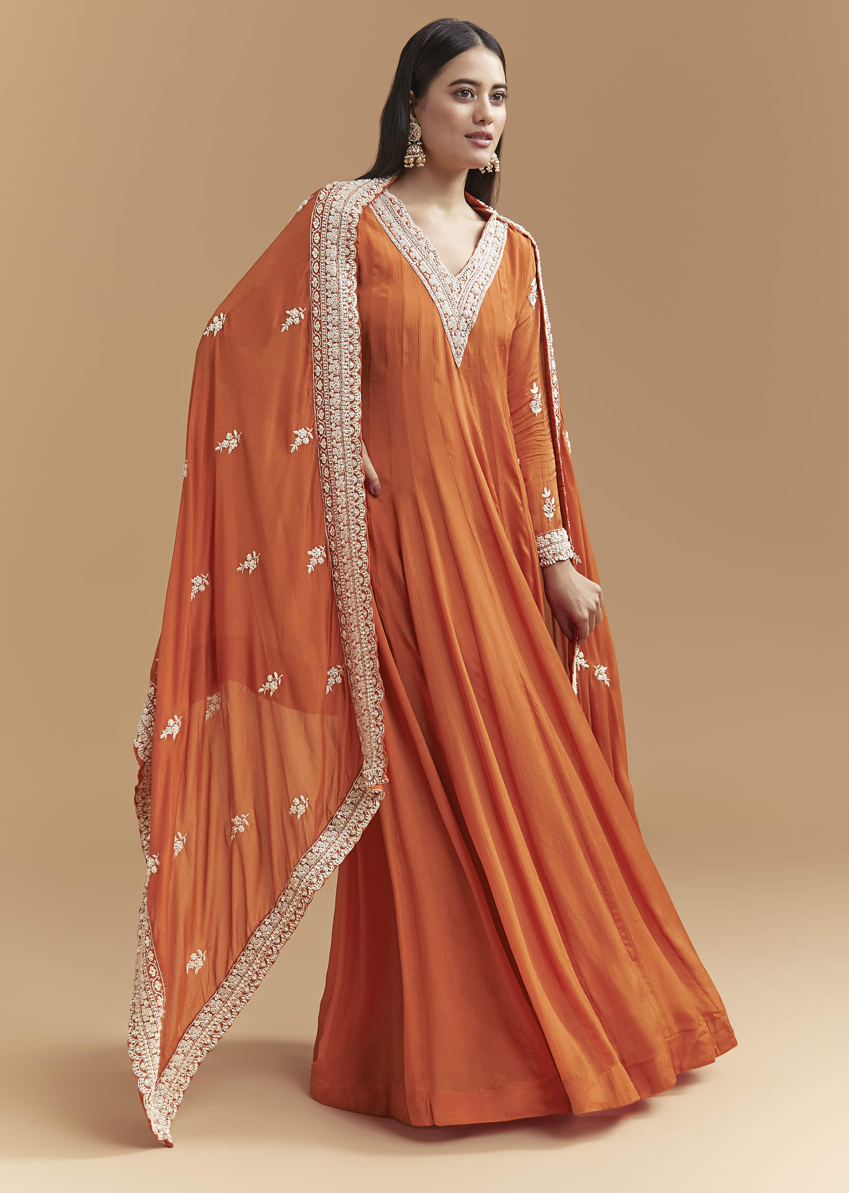 19856-orange-chinon-anarkali-suit-with-intricate-hand-embroidery-1.jpg Orange Chinon Anarkali Suit With Intricate Hand Embroidery