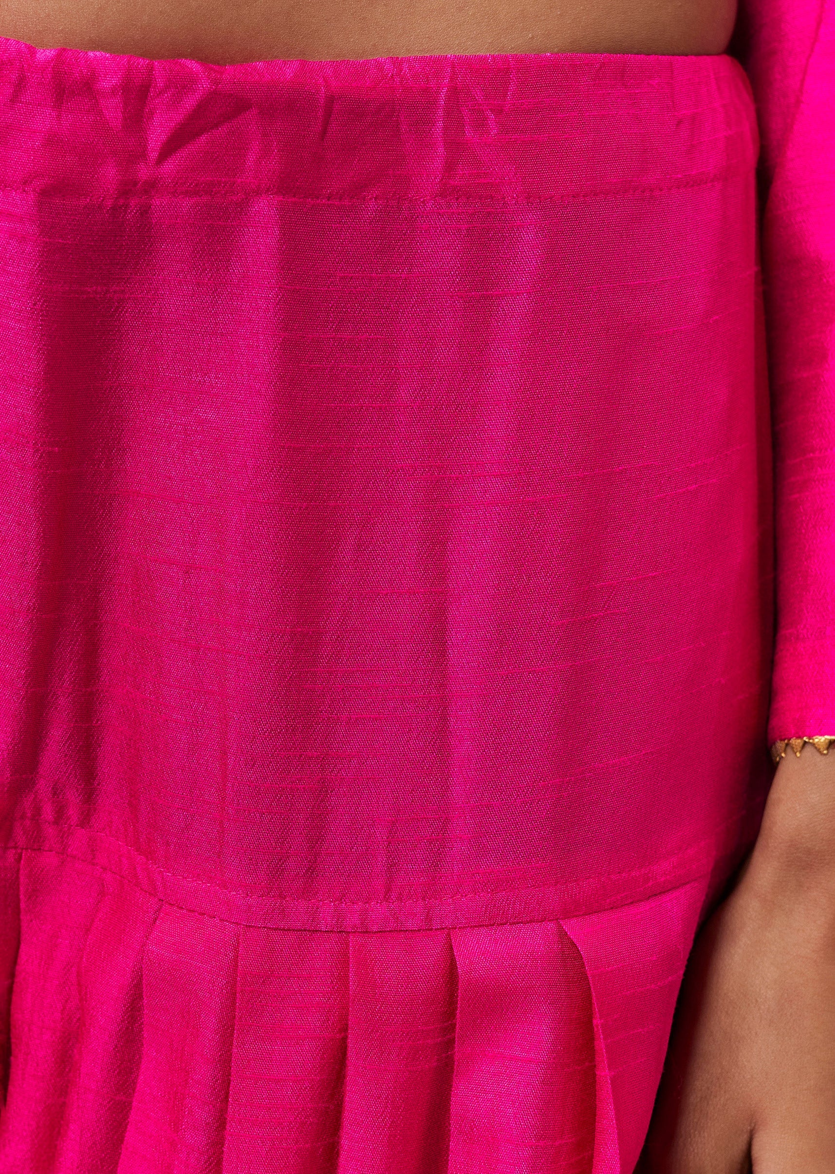 Hot Pink Gota Work Silk Anarkali Set