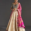 Beige Brocade Lehenga With Subtle Sparkle