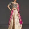 Beige Brocade Lehenga With Subtle Sparkle