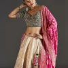 Beige Brocade Lehenga With Subtle Sparkle