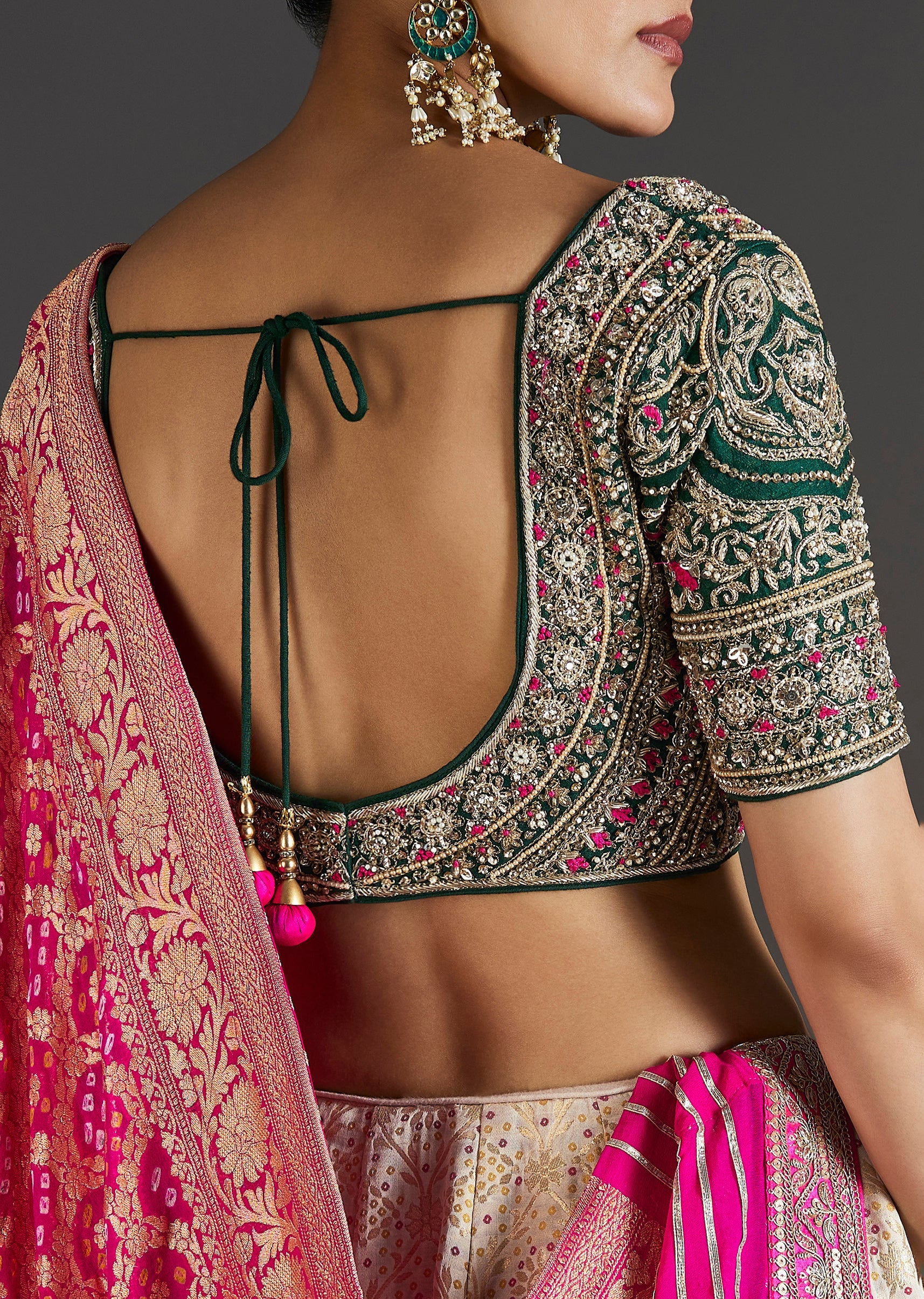 Beige Brocade Lehenga With Subtle Sparkle