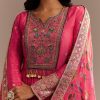 Pink Resham Embroidered Anarkali Set
