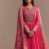 Pink Resham Embroidered Anarkali Set