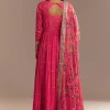 Pink Resham Embroidered Anarkali Set