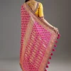 Rani Pink Khadi Georgette Saree With Satin Blouse