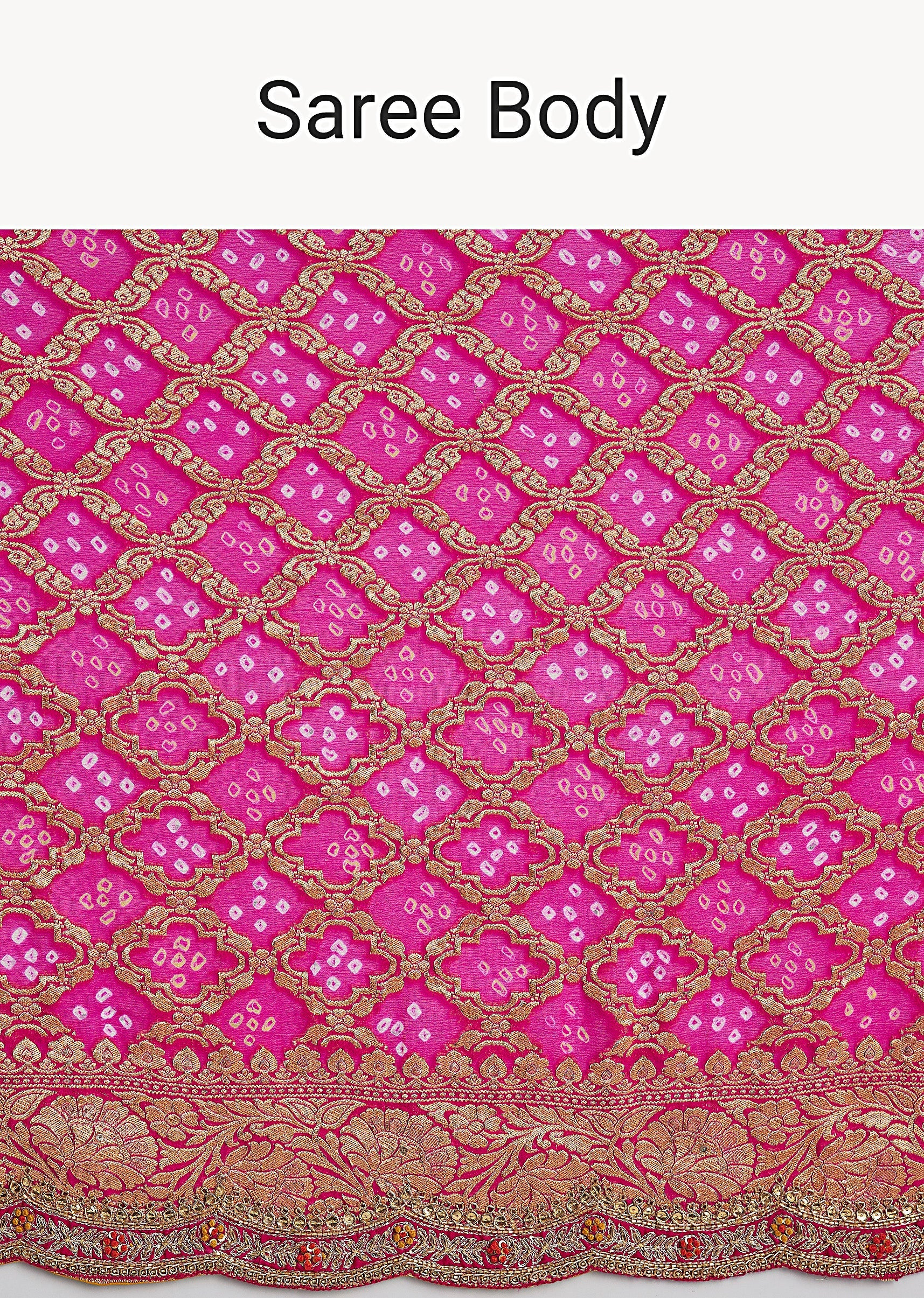 Rani Pink Khadi Georgette Saree With Satin Blouse