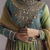 Multi Color Printed Chanderi Anarkali With Stitch Work