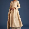 19968-cream-jacquard-kurta-set-with-banarasi-silk-dupatta-3.webp Cream Jacquard Kurta Set With Banarasi Silk Dupatta