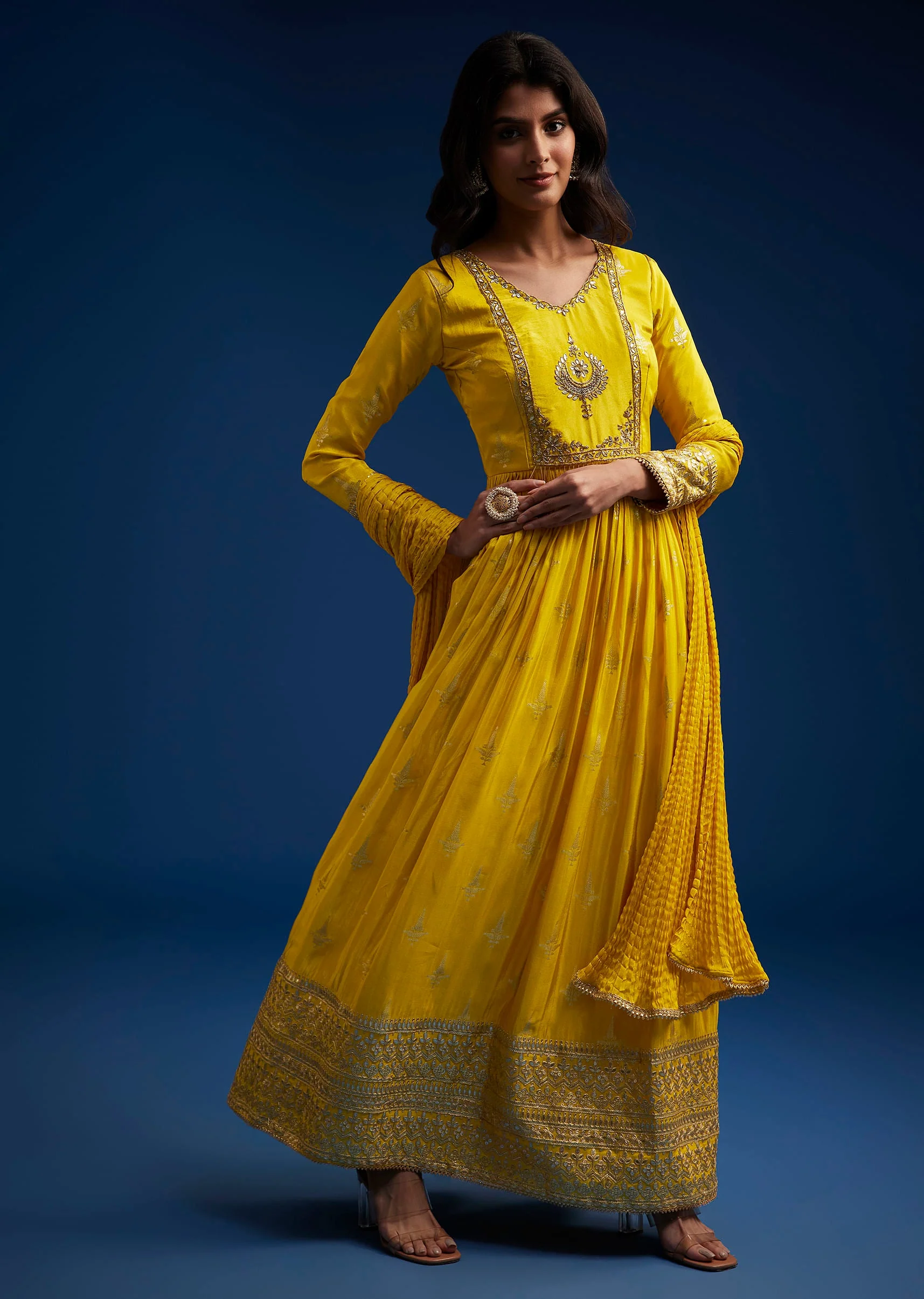 19982-us-2-us-2-variation-1.webp Yellow Tissue Anarkali Set With Gotta Work