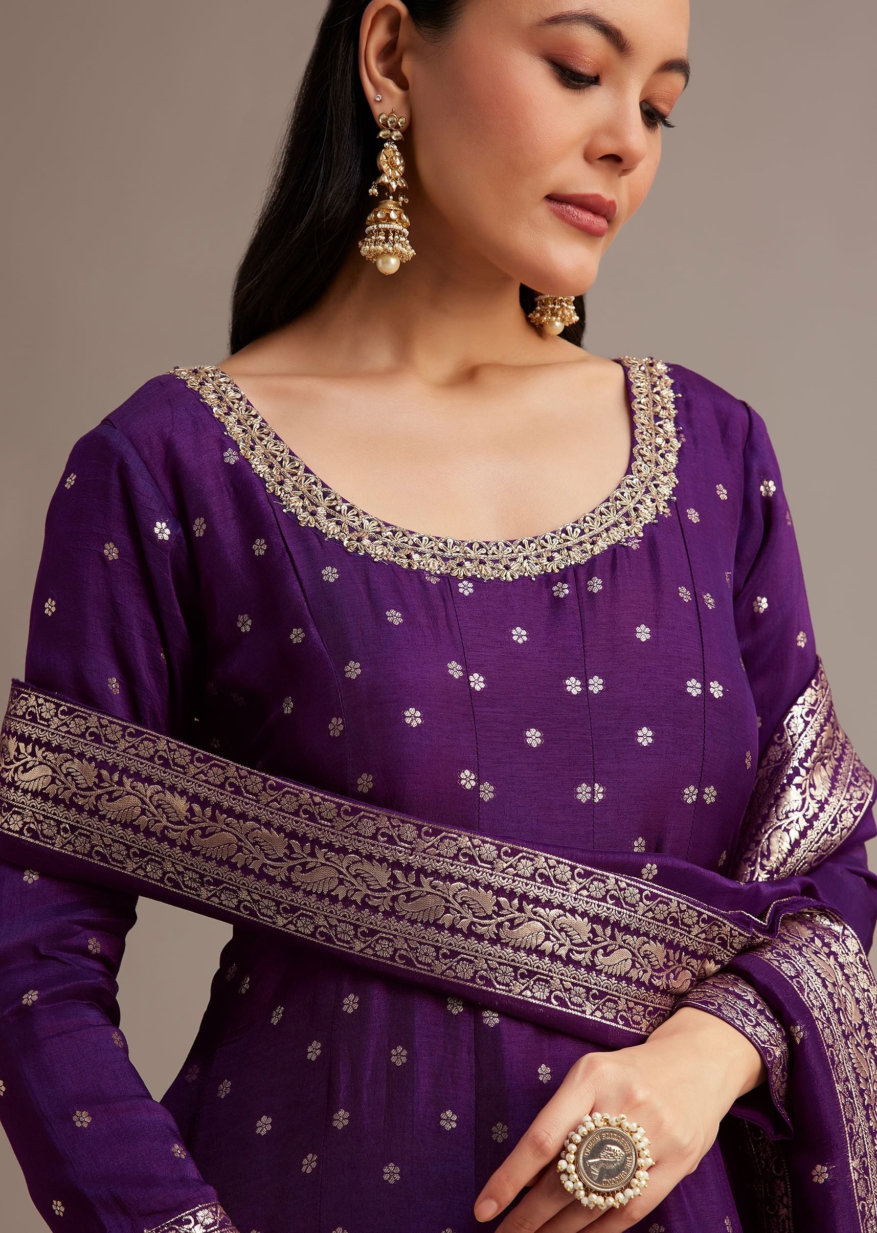 19992-dark-purple-gold-weave-anarkali-set-with-banarasi-dupatta-2.jpg Dark Purple Gold Weave Anarkali Set With Banarasi Dupatta