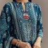Indigo Blue Muslin Printed Anarkali Suit