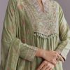 Green Chanderi Anarkali Suit With Boho Prints