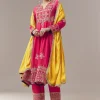 Pink Anarkali Suit With Zari Cut Dana And Sequins Work