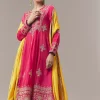 Pink Anarkali Suit With Zari Cut Dana And Sequins Work