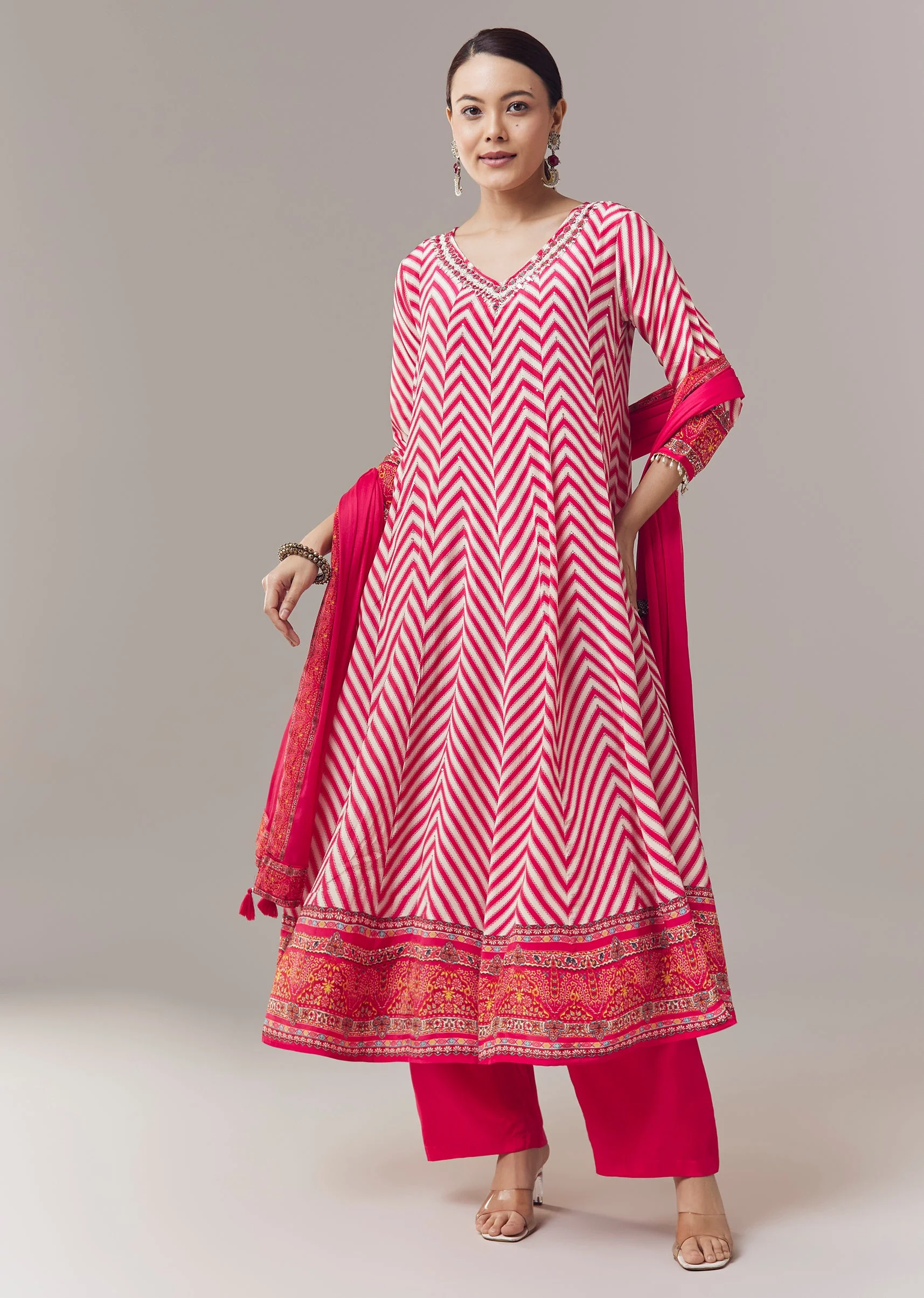 20044-pink-anarkali-suit-in-chevron-print-with-mirror-moti-and-stone-work-and-dupatta-1.webp Pink Anarkali Suit In Chevron Print With Mirror Moti And Stone Work And Dupatta
