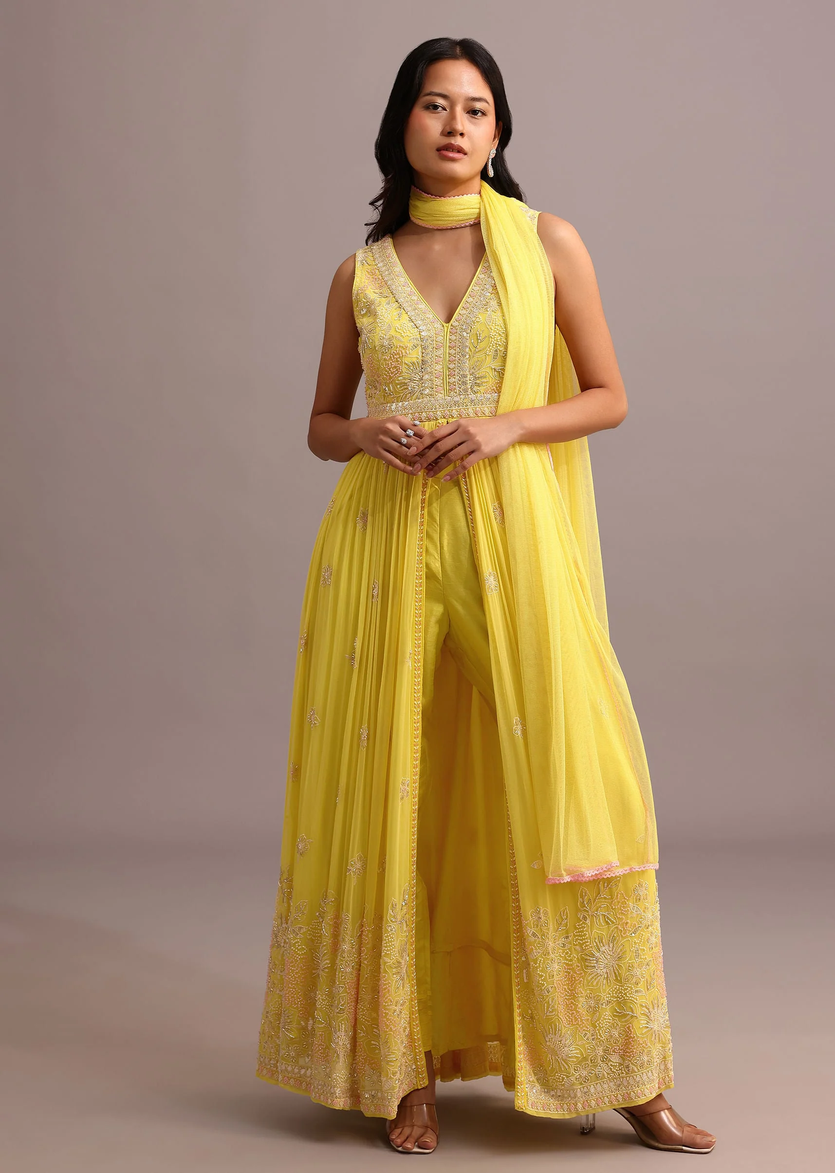 20051-yellow-embroidered-anarkali-pant-suit-with-net-dupatta-1.webp Yellow Embroidered Anarkali Pant Suit With Net Dupatta