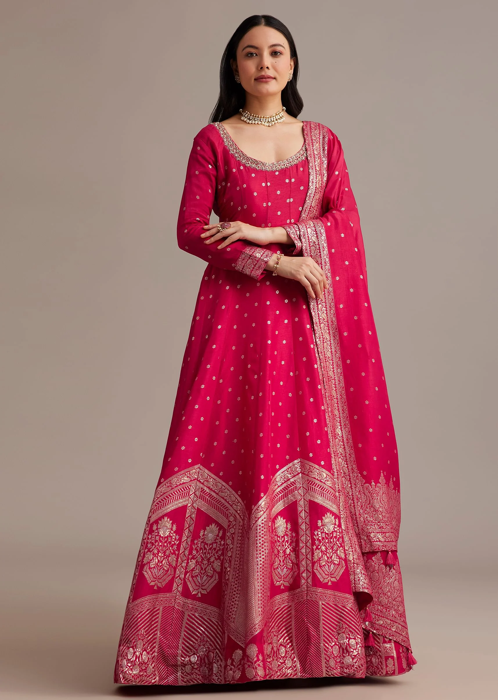 20063-rani-pink-gold-weave-anarkali-set-with-banarasi-dupatta-3.webp Rani Pink Gold Weave Anarkali Set With Banarasi Dupatta