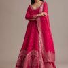 20063-rani-pink-gold-weave-anarkali-set-with-banarasi-dupatta-6.jpg Rani Pink Gold Weave Anarkali Set With Banarasi Dupatta