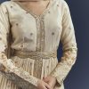 Cream Tissue Anarkali Suit With Delicate Resham Embroidery