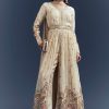 Cream Tissue Anarkali Suit With Delicate Resham Embroidery