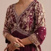 20094-wine-embroidered-georgette-anarkali-suit-2.webp Wine Embroidered Georgette Anarkali Suit