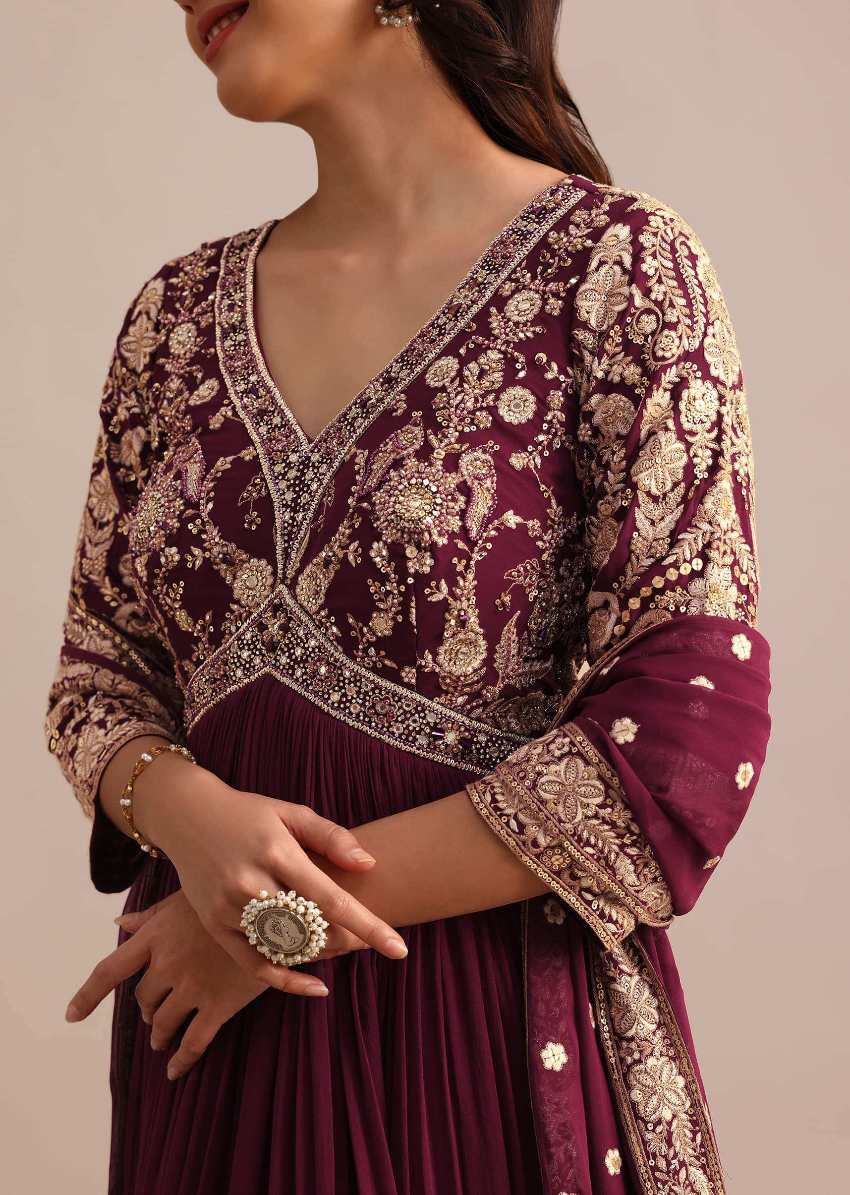20094-wine-embroidered-georgette-anarkali-suit-6.jpg Wine Embroidered Georgette Anarkali Suit