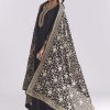 Black Georgette Anarkali Suit With Thread And Sequins Work