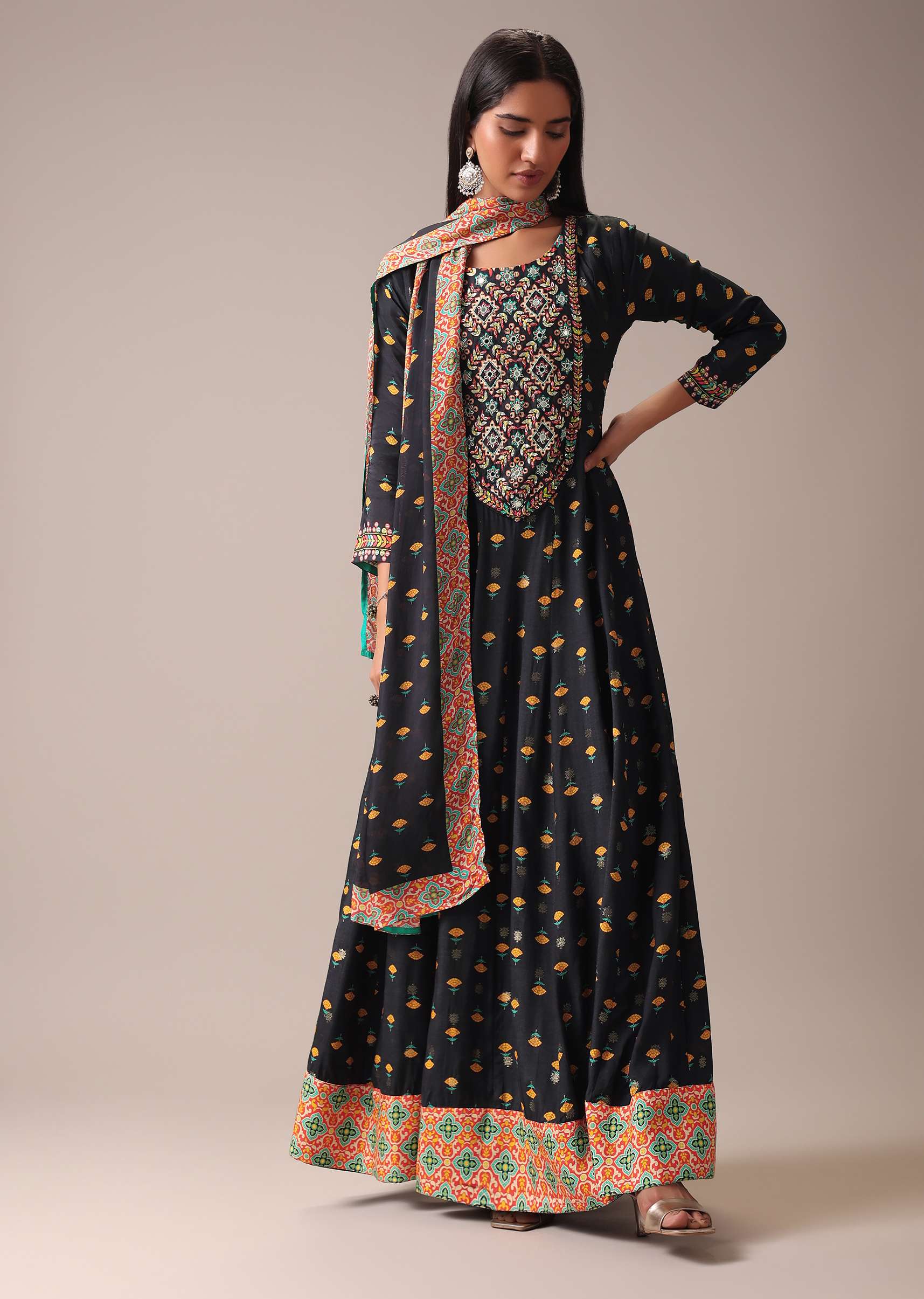 20133-black-floral-printed-anarkali-suit-set-in-art-silk-1.jpg Black Floral Printed Anarkali Suit Set In Art Silk