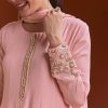 Pink Chinon Anarkali Suit With Beads And Stone Work