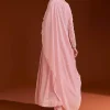 Pink Chinon Anarkali Suit With Beads And Stone Work