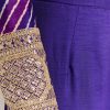 Purple Chinon Leheriya Embroidered Anarkali Set