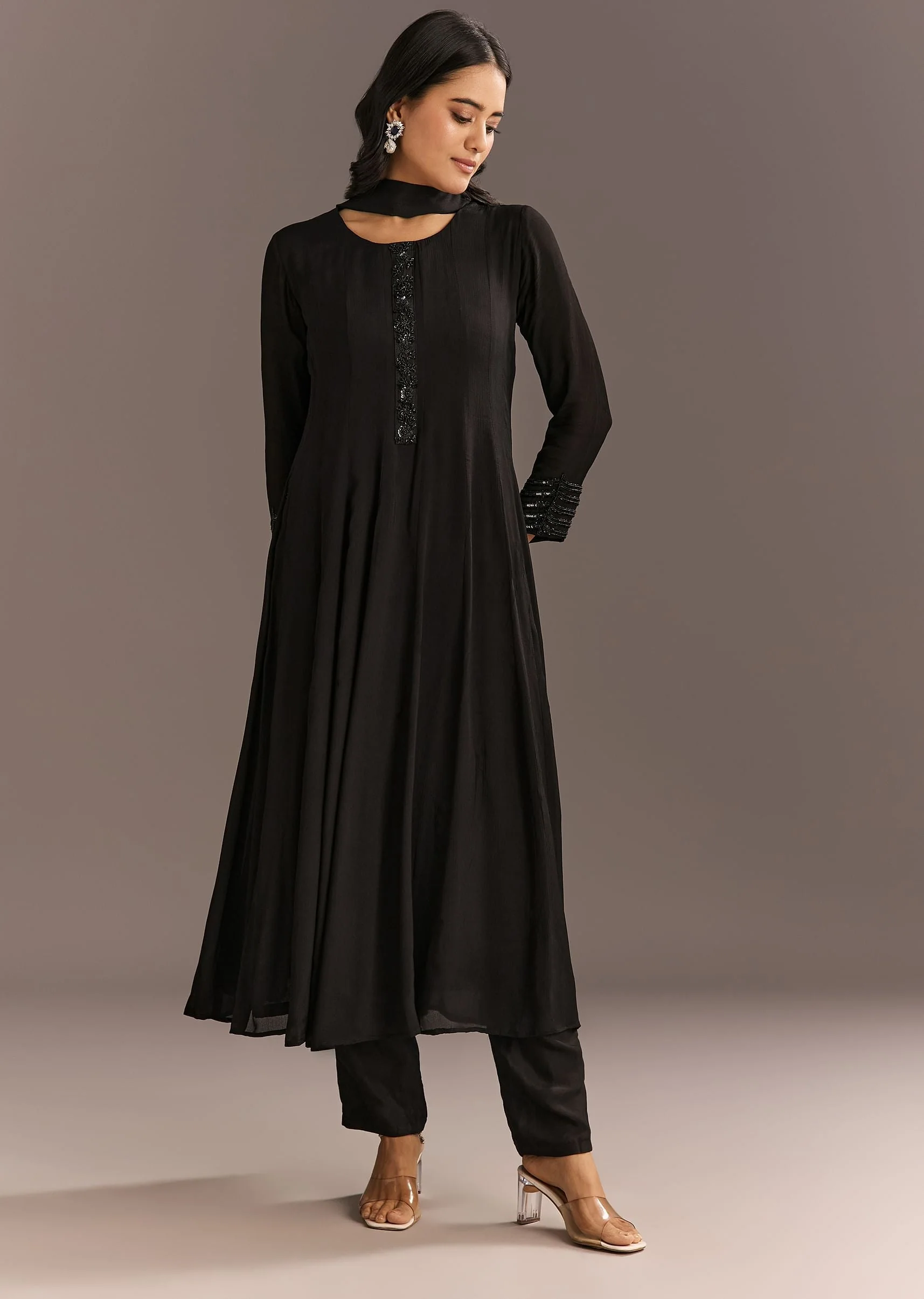 20169-black-chinon-beaded-sequin-anarkali-pant-with-dupatta-3.webp Black Chinon Beaded Sequin Anarkali Pant With Dupatta