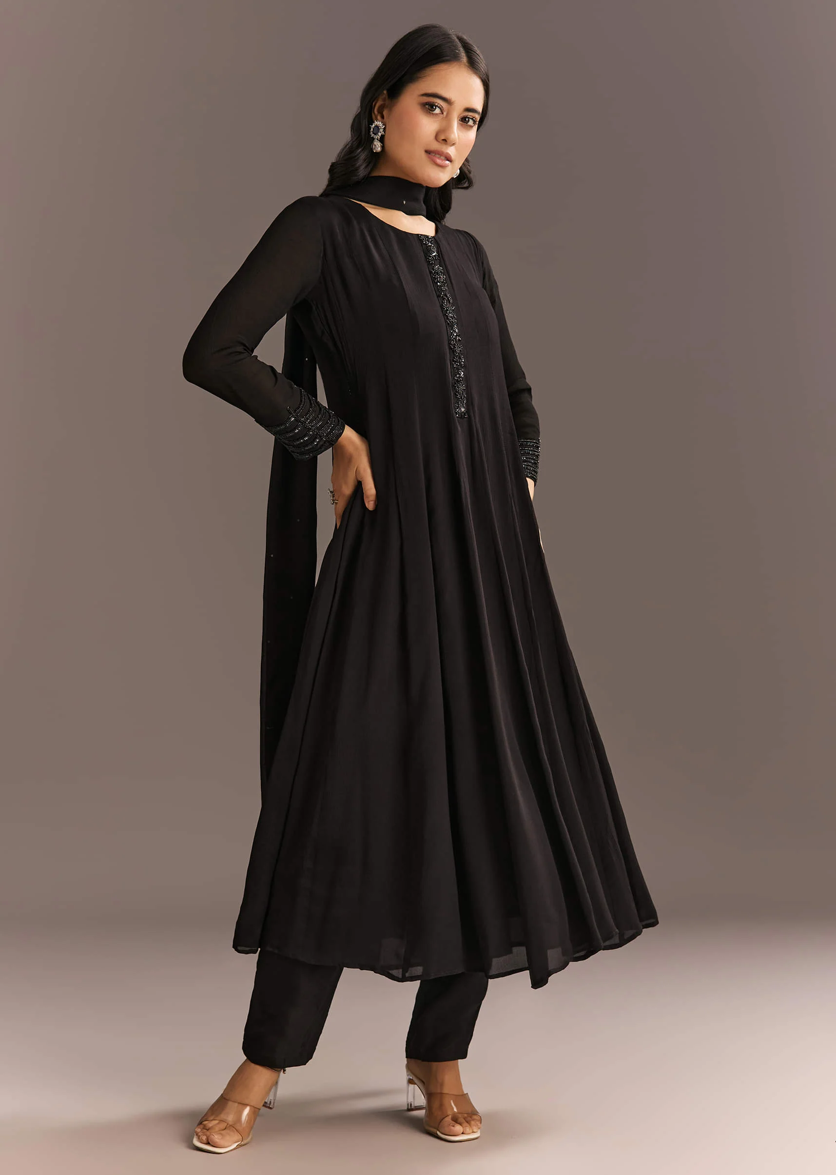 20169-black-chinon-beaded-sequin-anarkali-pant-with-dupatta-7.webp Black Chinon Beaded Sequin Anarkali Pant With Dupatta