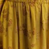 Yellow Cotton Printed Anarkali Suit With Mirror And Thread Embroidery