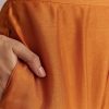 Orange Jacquard Anarkali Suit With Woven Brocade Dupatta