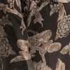 Black Floral Printed Crepe Anarkali Set With Embroidered Neckline