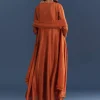 Orange Silk Anarkali Suit With Sequins And Cutdana Work