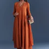 Orange Silk Anarkali Suit With Sequins And Cutdana Work
