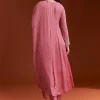 Pink Chinon Anarkali Suit With Moti And Stone Work